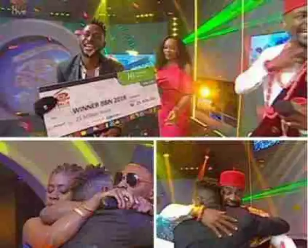 BBNaija 2018: Watch The Moment Miracle Was Announced The Winner & What He Did (Video)